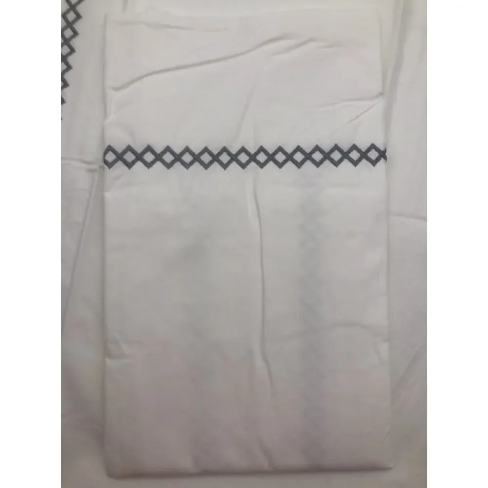 Embroidered oversized King Pillowcase 53X115cm 2pcs White By Rivolta Please READ